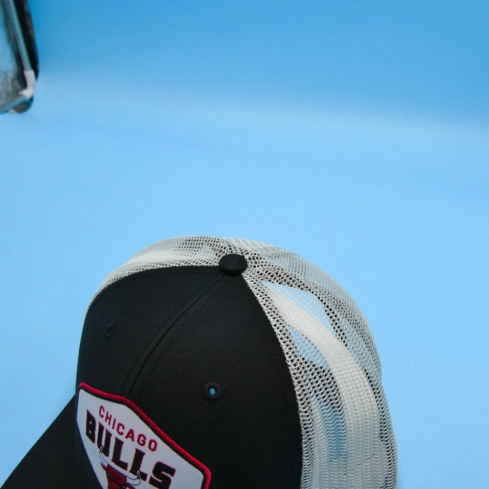 '47 Brand Trucker Hat Youth Chicago Bulls Black White‎ Mesh Snapback NBA Cap